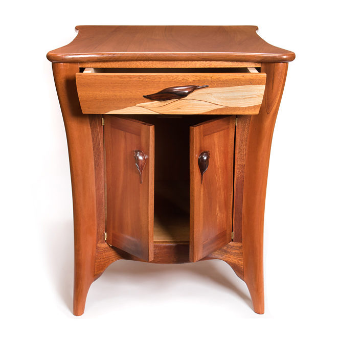 Night Stand Front View Drawer Doors Open 